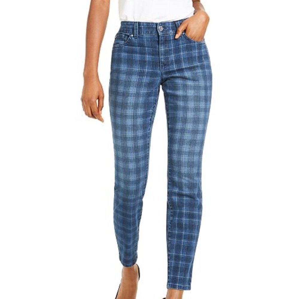 Inc Plaid NOVELTY Skinny Jeans sz 4‎